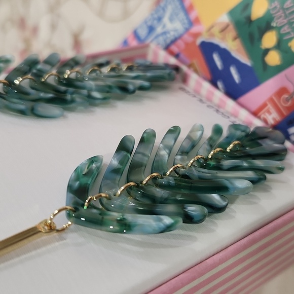 🔹️House of Harlow 🔹️14 k gold plated 4"  palm tree leaf  Drop Earrings - Picture 7 of 7